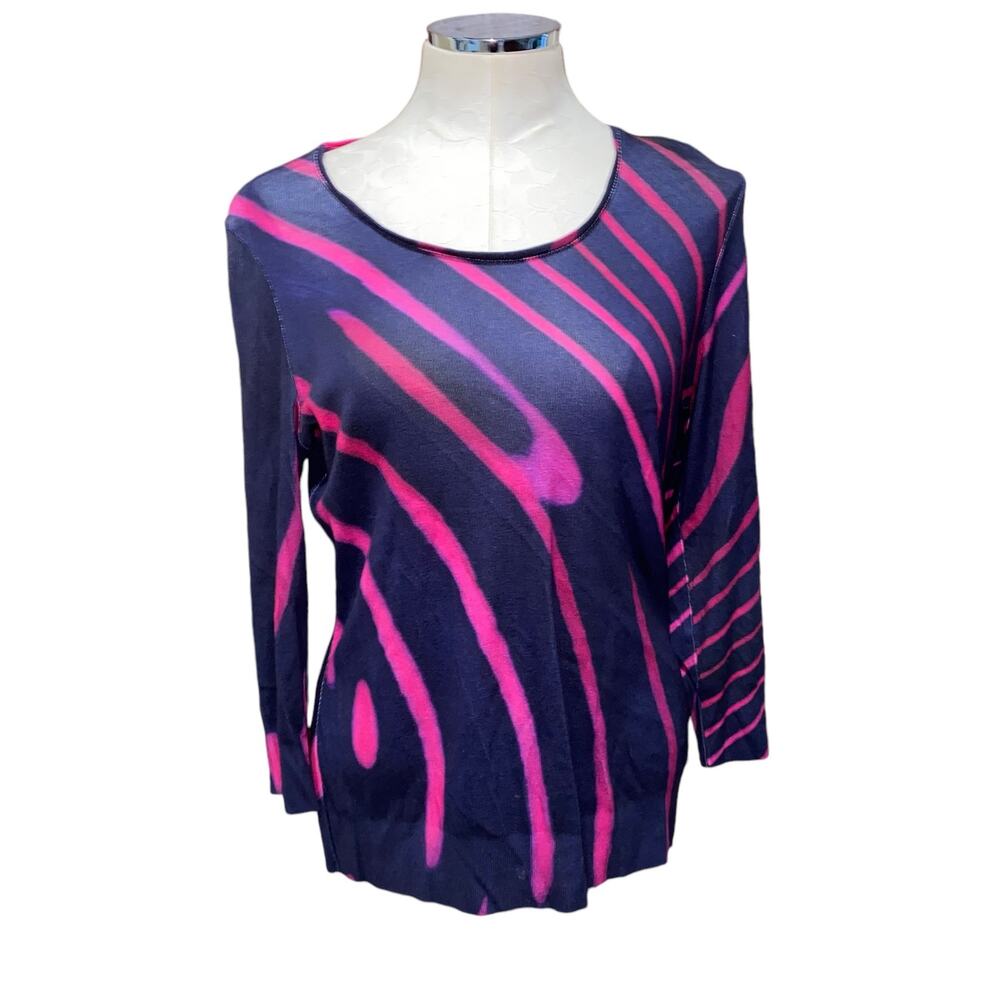 Escada Abstract Pattern Long Sleeve Crewneck Swea… - image 1